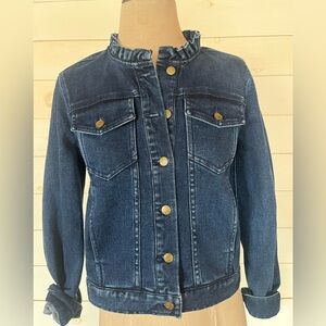 Draper James Ruffle Neck Denim Jacket